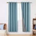 thumbnail image 1 of Deconovo 100% Light Blocking Linen Textured Curtains 72 inch Long 2 Pcs, Total Blackout Thermal Window Treatment for Bedroom(Teal, 52 x 72 inch, Set of 2), 1 of 9
