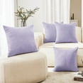 thumbnail image 1 of Deconovo Textured Throw Pillow Covers Halloween Pillow Covers Couch Solid Cushion Cover for Bedroom 18 x 18 inch Pastel Purple Set of 4, 1 of 7