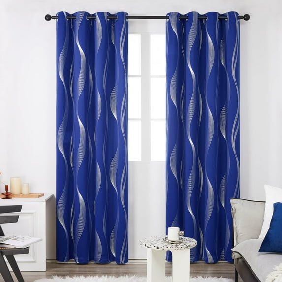 Deconovo Thermal Insulated Blackout Curtains for Bedroom and Kids Room, 2 Panels - Sun Blocking Window Curtains for Home Decoration (52 x 90 inch, Royal Blue, 2 Panels)