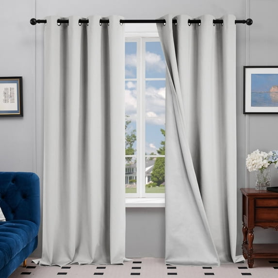 Deconovo Thermal Insulated Blackout Curtains with Silver Coating for Bedroom 52x84 inch Silver Gray 2 Panels
