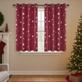 thumbnail image 1 of Deconovo Christmas Thermal Insulated Blackout Curtains with Silver Star Pattern, Holiday Window Drapes for Winter Decor, 2 Panels, 52"x54", Dark Red, 1 of 7