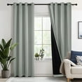 thumbnail image 1 of Deconovo 100% Blackout Curtains for Bedroom, Thermal Insulated, 2 Panels, 52"x72", Light Gray, 1 of 9