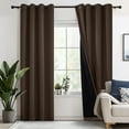 thumbnail image 1 of Deconovo Total Blackout Curtains for Living Room, Thermal Insulated, 2 Panels, 52"x72", Brown, 1 of 9