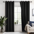 thumbnail image 1 of Deconovo Total Blackout Curtains for Living Room, Thermal Insulated, 2 Panels, 52"x72", Black, 1 of 9