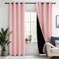 thumbnail image 1 of Deconovo Total Blackout Curtains for Living Room, Thermal Insulated, 2 Panels, 52"x72", Crystal Pink, 1 of 9