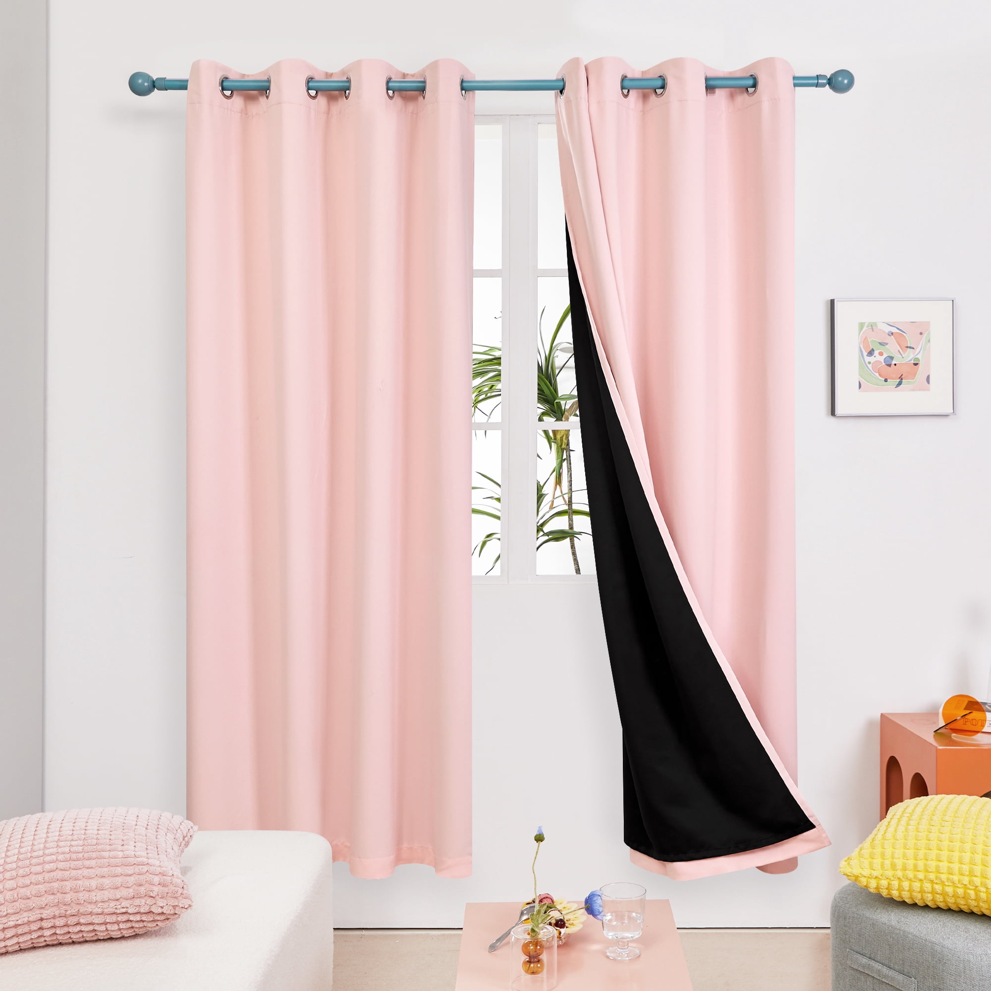 Deconovo Thermal Insulated Blackout Curtains, 2 Panels, 52x63 in