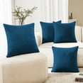 thumbnail image 1 of Deconovo Throw Pillow Cover Burlap Faux Linen Pillow Covers Outdoor Pillow Cases for Farmhouse Pillow 22 x 22 inch Federal Blue Set of 4, 1 of 6