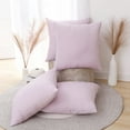 thumbnail image 1 of Deconovo Throw Pillow Cover Burlap Linen Pillowcases Pillow Sham Decorative Cushion Cover for Couch 22 x 22 inch Pink Set of 4, 1 of 4
