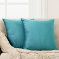 thumbnail image 1 of Deconovo Throw Pillow Covers 18x18 Velvet Pillow Cover Decorative Square Pillowcase Soft Solid Cushion Cover for Chair, 18"x 18", Teal, Pack of 2, 1 of 8