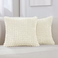 thumbnail image 1 of Deconovo Throw Pillow Covers Couch Cushion Covers Decorative Solid Soft Pillowcases 22 x 22 inch Cream Set of 2, 1 of 6