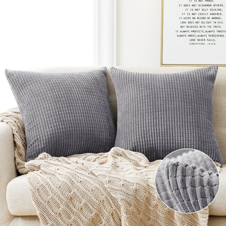 Textured Stripe  Gray Pillow Cover