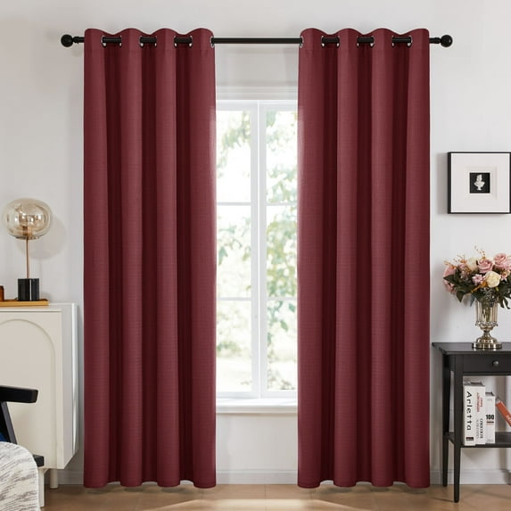 Deconovo Total Blackout Curtains for Kids Room, Red Light Blocking Drapes, 52 x 45 Inch, 2 Panels