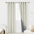 thumbnail image 1 of Deconovo Total Blackout Curtains Pair 95 inch Long 2 Panels, Thermal Insulated Faux Linen Grommet Window Curtains (Cream, 52 x 95 inch, 2 Panels), 1 of 11