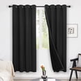 thumbnail image 1 of ZOPZO 100% Blackout Curtains Light Blocking, Black, 52W x 63L Inch, Thermal Insulated Window Drapes for Home Bedroom Office, Set of 2, 1 of 7
