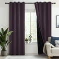 thumbnail image 1 of Deconovo Total Blackout Curtains for Living Room, Thermal Insulated, 2 Panels, 52"x63", Royal Purple, 1 of 9