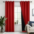thumbnail image 1 of Deconovo Total Blackout Curtains for Living Room, Thermal Insulated, 2 Panels, 52"x63", True Red, 1 of 9