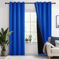 thumbnail image 1 of Deconovo 100% Blackout Curtains for Bedroom, Thermal Insulated, 2 Panels, 52"x72", Royal Blue, 1 of 9