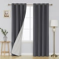 thumbnail image 1 of Deconovo Total Blackout Curtains for Living Room Windows, Soft Brushed Fabric Thermal Panels, 52 x 84 Inch, Dark Gray, 2 Panels, 1 of 7