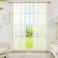 thumbnail image 1 of Deconovo Traditional Beige Solid Print Rod Pocket Sheer Window Curtains, 52 x 45 in (2 Panels), 1 of 6