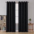 thumbnail image 1 of Deconovo Traditional Black Silver Star Prints Grommet Blackout Curtains, 52" x 84" (2 Panels), 1 of 4