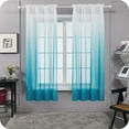 thumbnail image 1 of Deconovo Traditional Blue Ombre Rod Pocket Sheer Curtains, 52 x 52 in (2 Panels), 1 of 6