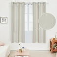 thumbnail image 1 of Deconovo Silver Printed Blackout Curtains - 2 Panels, Wave Dots Pattern, Grommet Top, 42"x63", Thermal Insulated Drapes for Bedroom & Living Room, Cream, 1 of 10