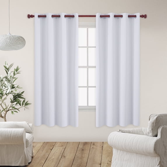ZOPZO White Curtains, Grommet Blackout Curtain for Hotel, Study, Star White, 55" x 72", 2 Panels