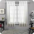 thumbnail image 1 of Deconovo Traditional Light Gray Ombre Rod Pocket Sheer Curtains, 52" x 72" (2 Panels), 1 of 6
