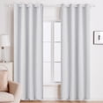 thumbnail image 1 of Deconovo Traditional White Circle and Silver Line Grommet Room Darkening Curtain, 52 x 84 in (2 Panels), 1 of 8