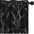 thumbnail image 1 of ZOPZO Room Darkening Curtains, Thermal Insulated, 42W x 84L Inch, Black, Tree Branches Pattern for Bedroom, 1 of 9