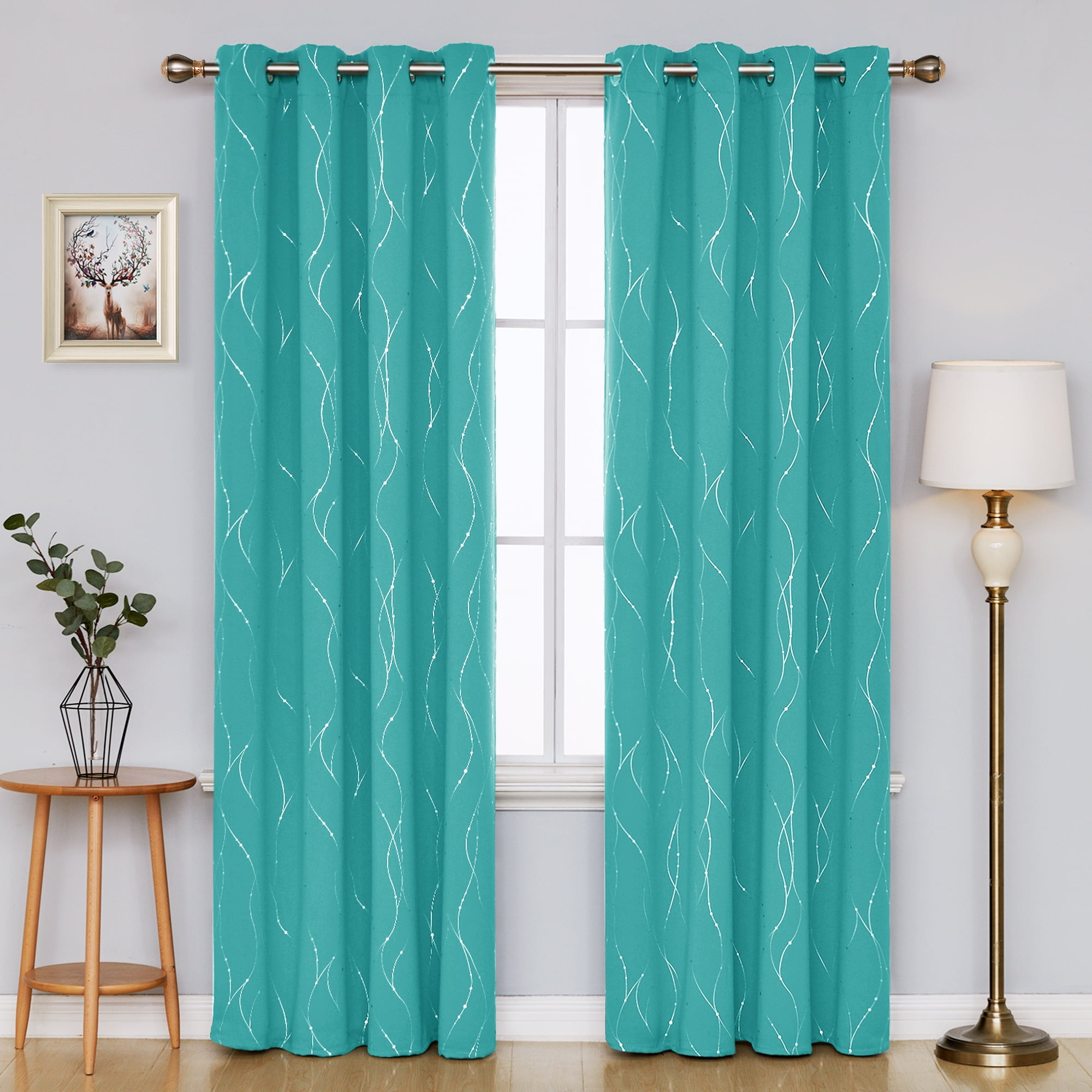Turquoise on sale blackout curtains