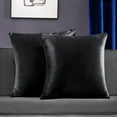 thumbnail image 1 of Deconovo Velvet Decorative Throw Pillow Covers 16 x 16 inch Square Pillow Cases Soft Soild Cushion Cover for Couch Sofa Bedroom, Black, Set of 2, 1 of 8