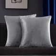 thumbnail image 1 of Deconovo Velvet Decorative Throw Pillow Covers 16 x 16 inch Square Pillow Cases Soft Soild Cushion Cover for Couch Sofa Bedroom, Gray, Set of 2, 1 of 8