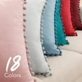 thumbnail image 1 of Deconovo Velvet Throw Pillow Covers Pom Poms Decorative Pillowcase for Couch Bedroom Car 12 x 20 inch Gold Pack of 2, 1 of 1