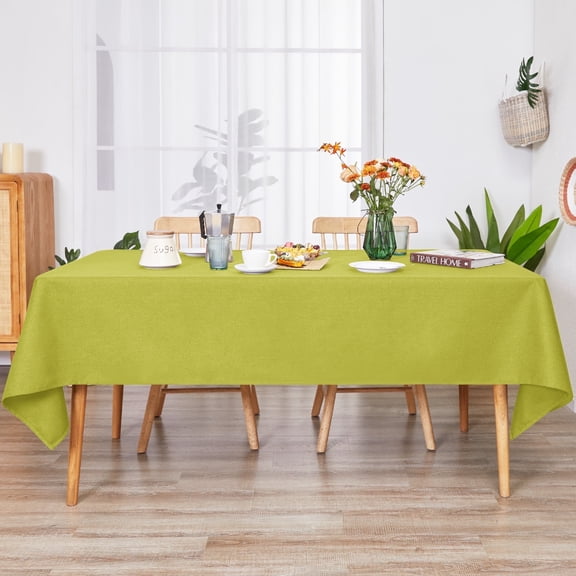 Deconovo Waterproof Square Tablecloth for Everyday Use, Easy-Clean Polyester, 54 x 54 Inch, Light Olive Green