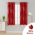 thumbnail image 1 of Deconovo Wave Line Foil Printed Blackout Curtains Thermal Insulated Grommet Curtains for Baby Nursery with 42x63 inch 2 Panels True Red, 1 of 5