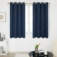 thumbnail image 1 of Deconovo Wave Line with Dots Gold Foil Print Design Grommet Top Blackout Curtains for Bedroom Navy Blue W52 x L45 inch Set of 2, 1 of 7