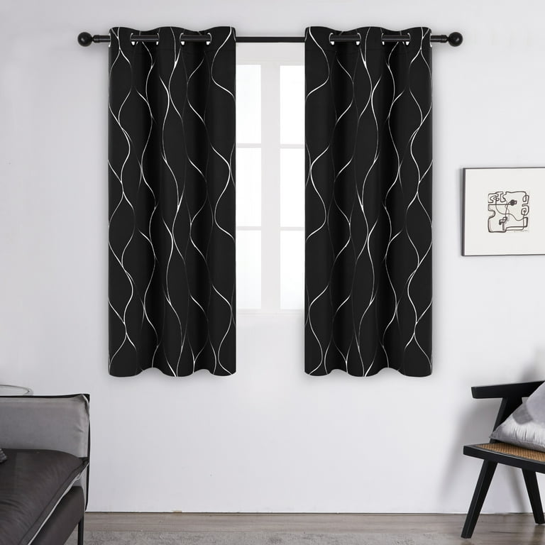 Deconovo Wave Printed Thermal Insulated Blackout Curtains Room