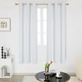 thumbnail image 1 of Deconovo White Blackout Curtains Golden Wave Line with Dots Grommet Blackout Printed Curtains for Bedroom 42 x 63 inch Greyish White 2 Panels, 1 of 7