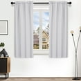 thumbnail image 1 of Deconovo White Room Darkening Kitchen Curtains, 2 Panels, Thermal Insulated Rod Pocket Window Curtain, 38" x 45", 1 of 8