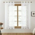 thumbnail image 1 of Deconovo White Semi Sheer Curtains 52"x63" inch for Living Room, 2 Panels, Rose Pattern, 1 of 6