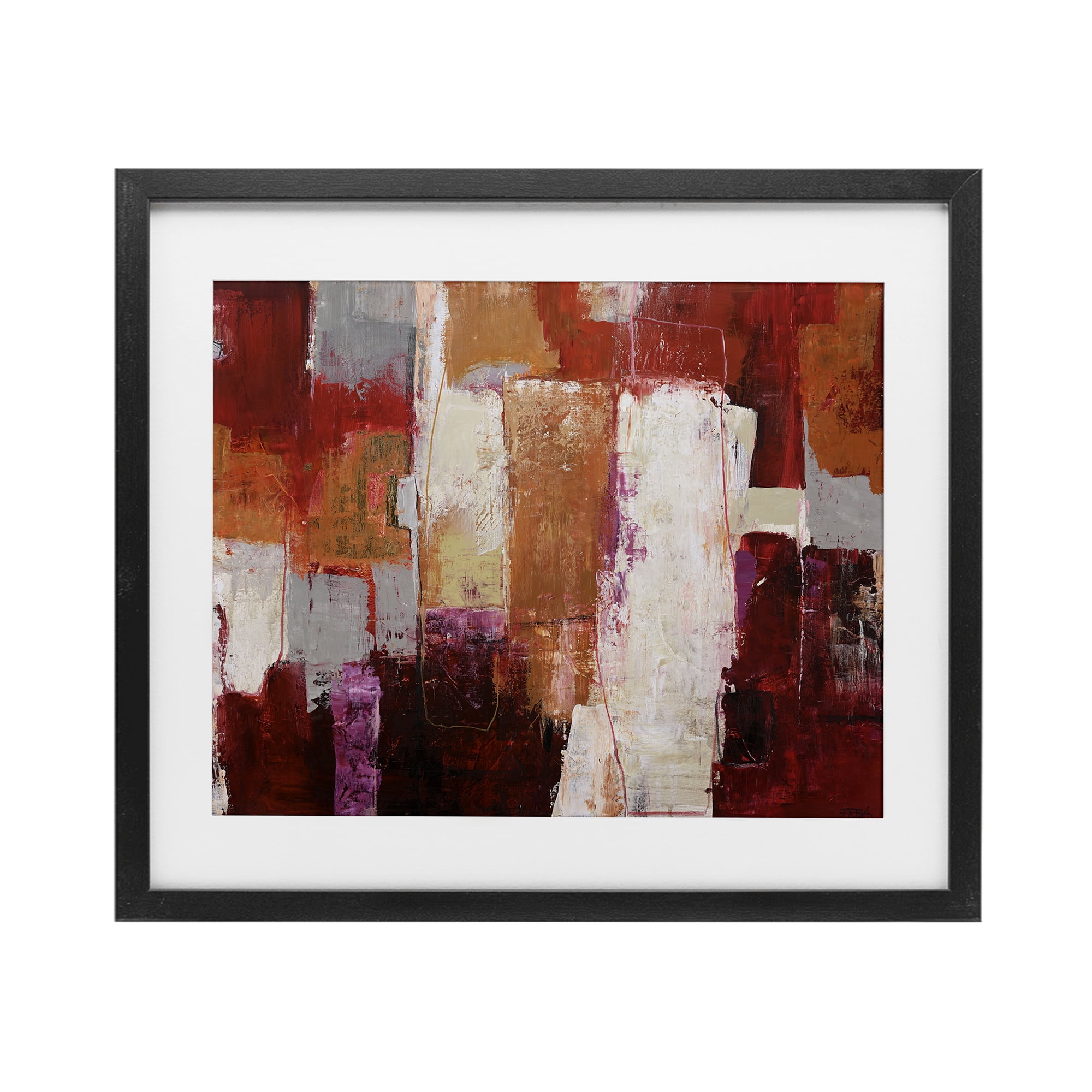 Deconstructed City Abstract Black Framed Print Under Glass, design by Design Fabrikken