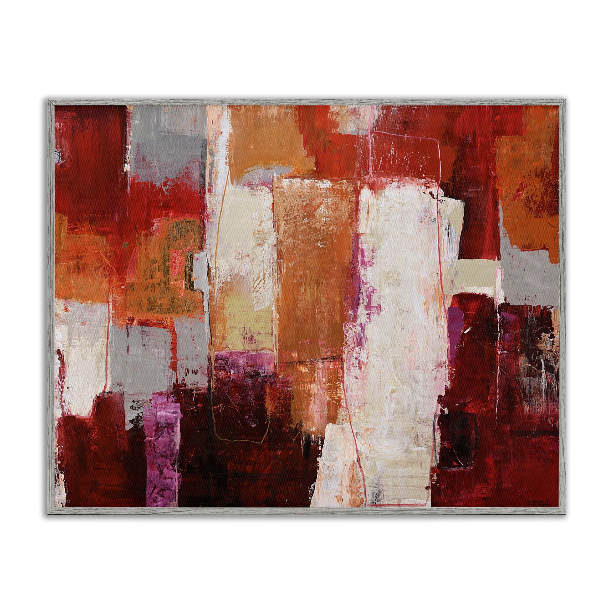 Deconstructed City Abstract Gray Framed Giclee Art, design by Design Fabrikken