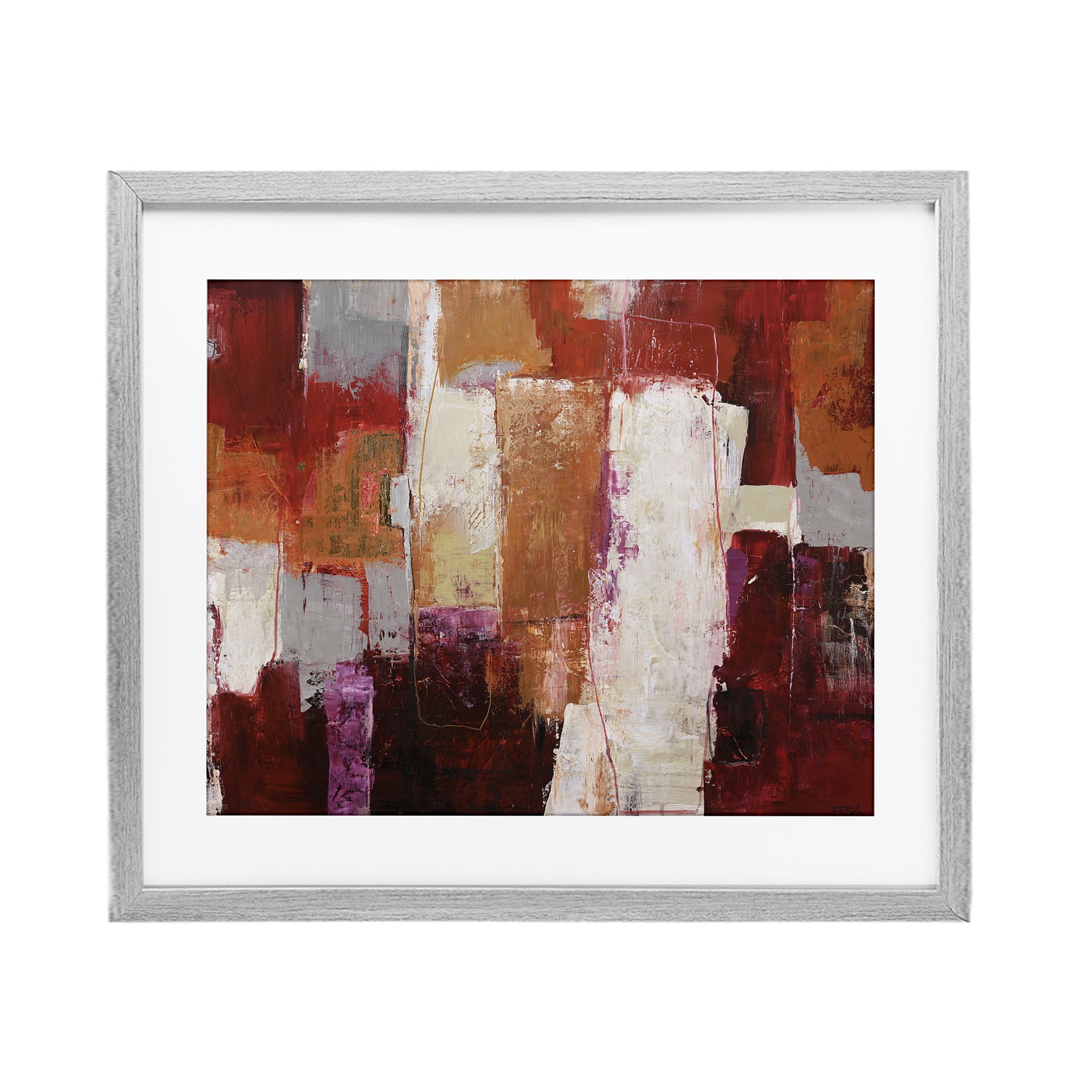 Deconstructed City Abstract Gray Framed Print Under Glass, design by Design Fabrikken