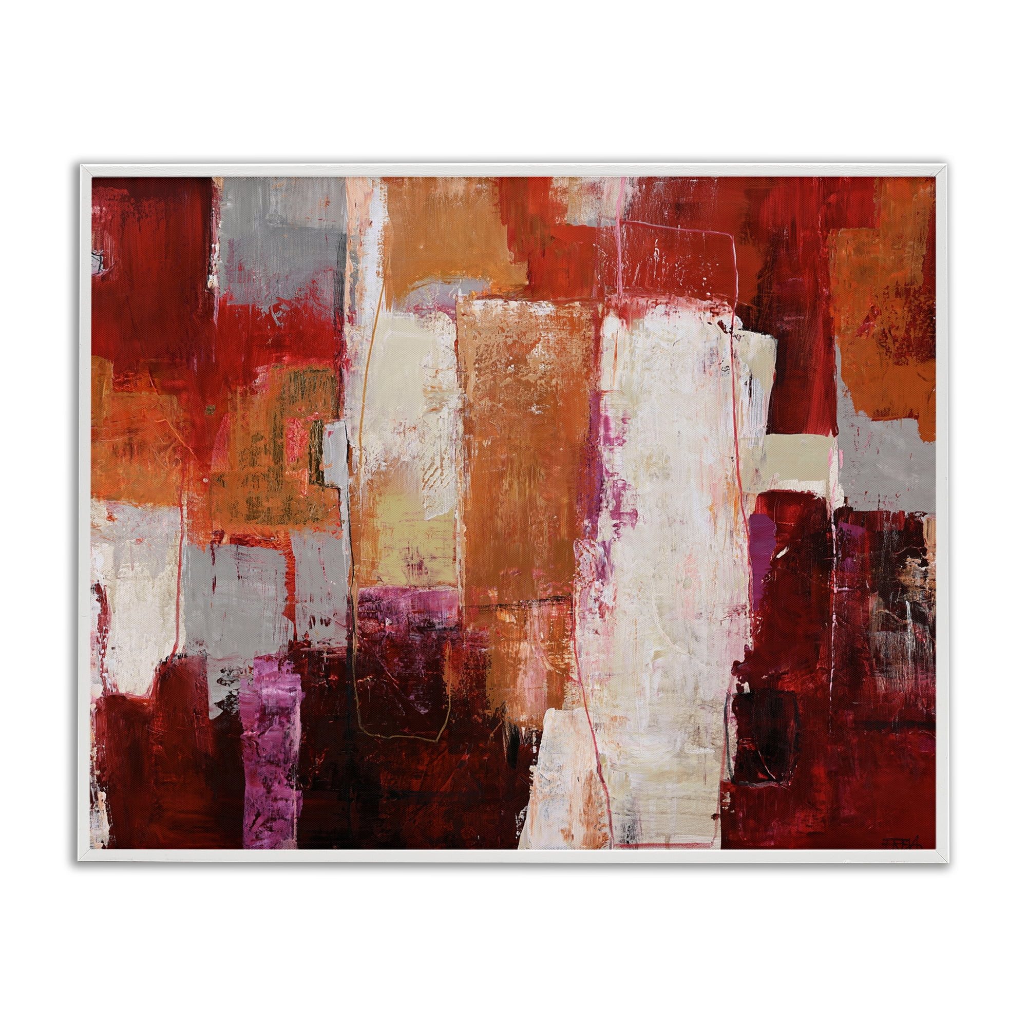 Deconstructed City Abstract White Framed Giclee Art, design by Design Fabrikken