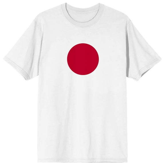 Deconstructed Japanese Flag on White Ground Adult Crew Neck Short Sleeve T-shirt - Large