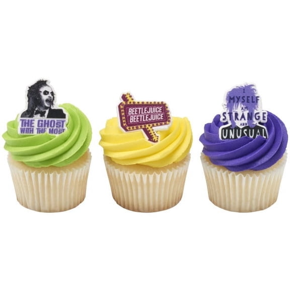 Decopac Beetle Juice BeetleJuice Cupcake Rings Toppers 24 Count