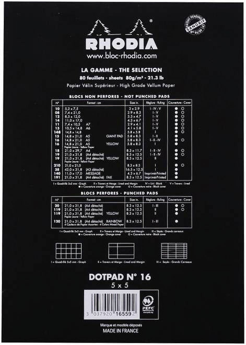 Decopatch 16559 6 x 8.25 in. Rhodia Dot Pad, Black