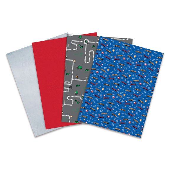 Decopatch Mix & Patch Paper Assortment - Set of 4, Cars, 30 cm x 40 cm
