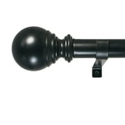Decopolitan 1" Diameter Ball Telescoping Drapery Rod Set 36-72" Black